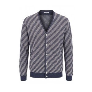 Malo Blue Linen Men Men's Cardigan